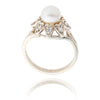10kt White Gold Pearl & Diamond Ring Default Title