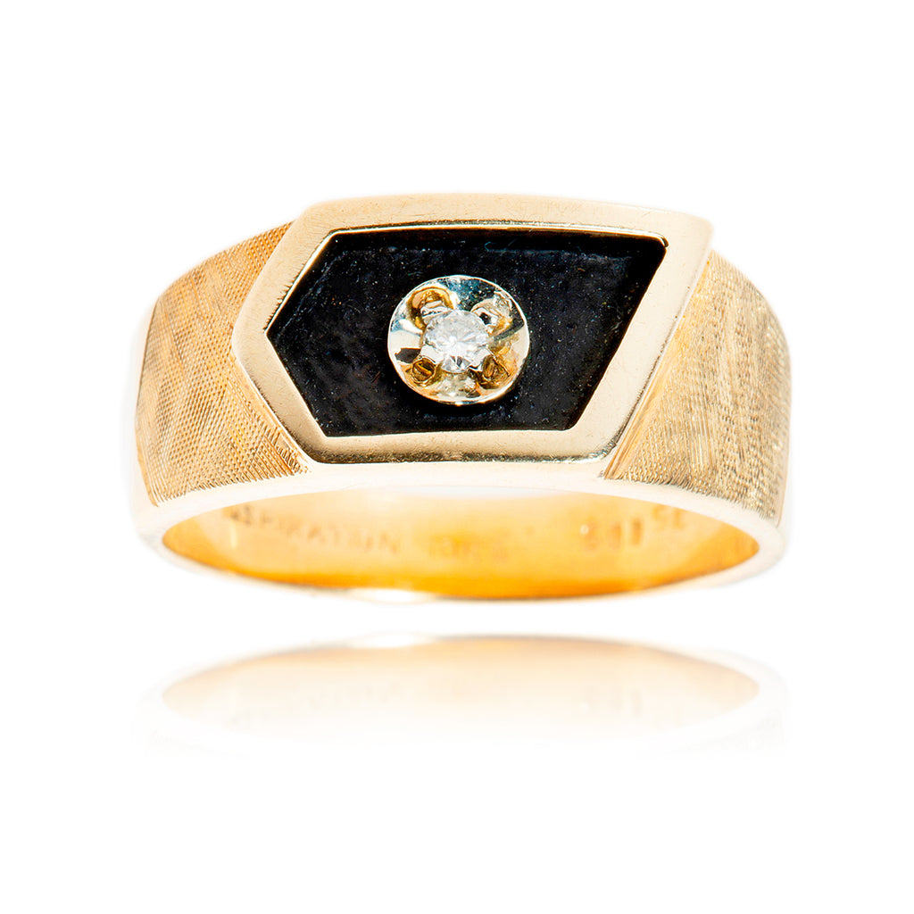 Gentleman's 10kt Yellow Gold & Diamond Ring Default Title