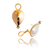 14Kt Yellow And White Gold Pear Shaped Mabe Pearl And Diamond Omega Back Earrings Default Title