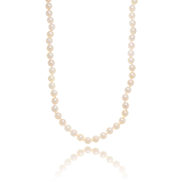 6.00Mm To 6.50Mm Cultured Pearl Necklace With 14Kt Yellow Gold Clasp Default Title