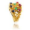 14K Yellow Gold Ruby, Emerald & Sapphire Ring Default Title