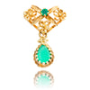 14kt Yellow Gold Emerald Drop Pendant Default Title