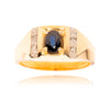 Gentleman's 10kt Yellow Gold Sapphire & Diamond Ring Default Title