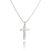 14kt White Gold Diamond Cross With Chain Default Title