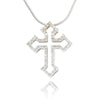 14kt White Gold Diamond Cross Pendant With Chain Default Title