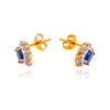 14kt Yellow Gold 1.00ctw Oval Sapphire & Diamond Earrings Default Title
