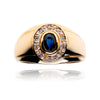 Gentleman's 10kt Yellow Gold .50ct Oval Sapphire Ring With .07ctw Diamonds Default Title