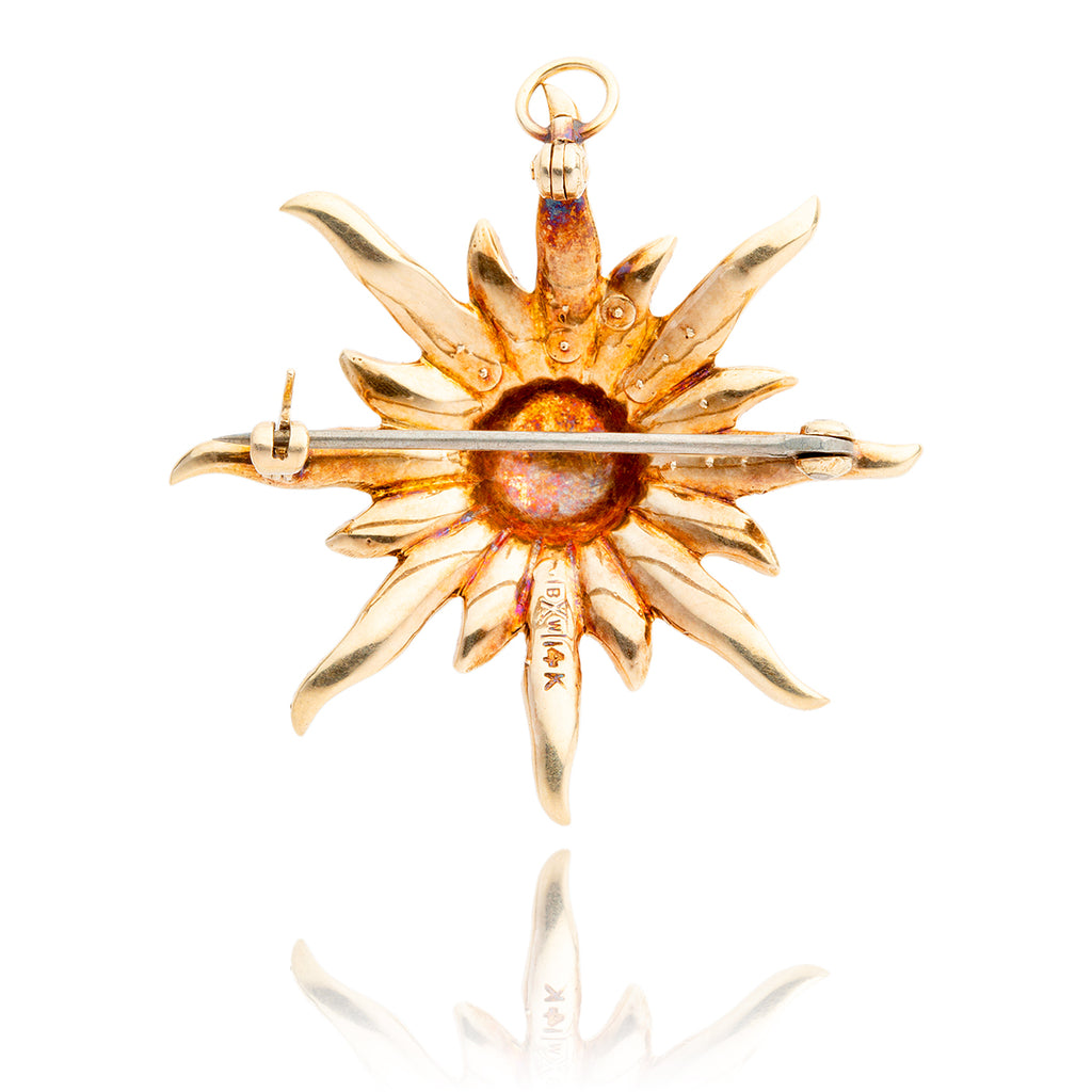 14kt Yellow Gold Starburst Pin With Seed Pearls Default Title