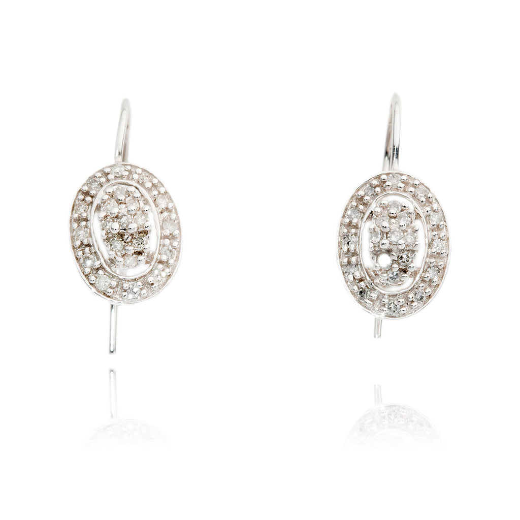 14kt White Gold.25ctw Pave Set Diamond Earrings Default Title