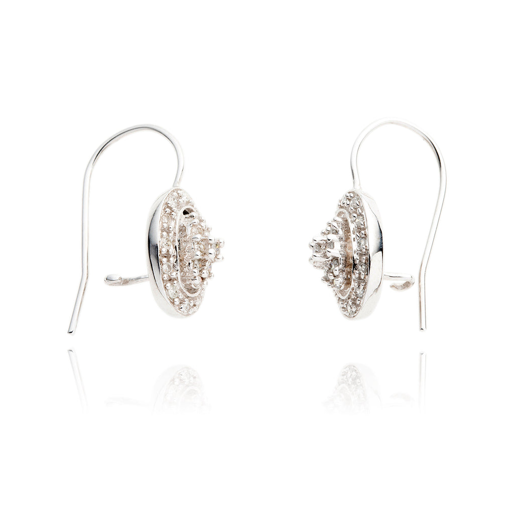 14kt White Gold.25ctw Pave Set Diamond Earrings Default Title