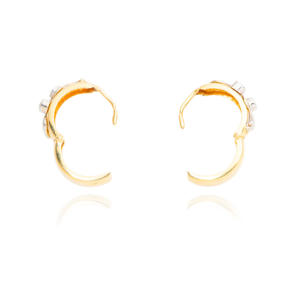 14kt 2-Tone Diamond Hoop Earrings Default Title