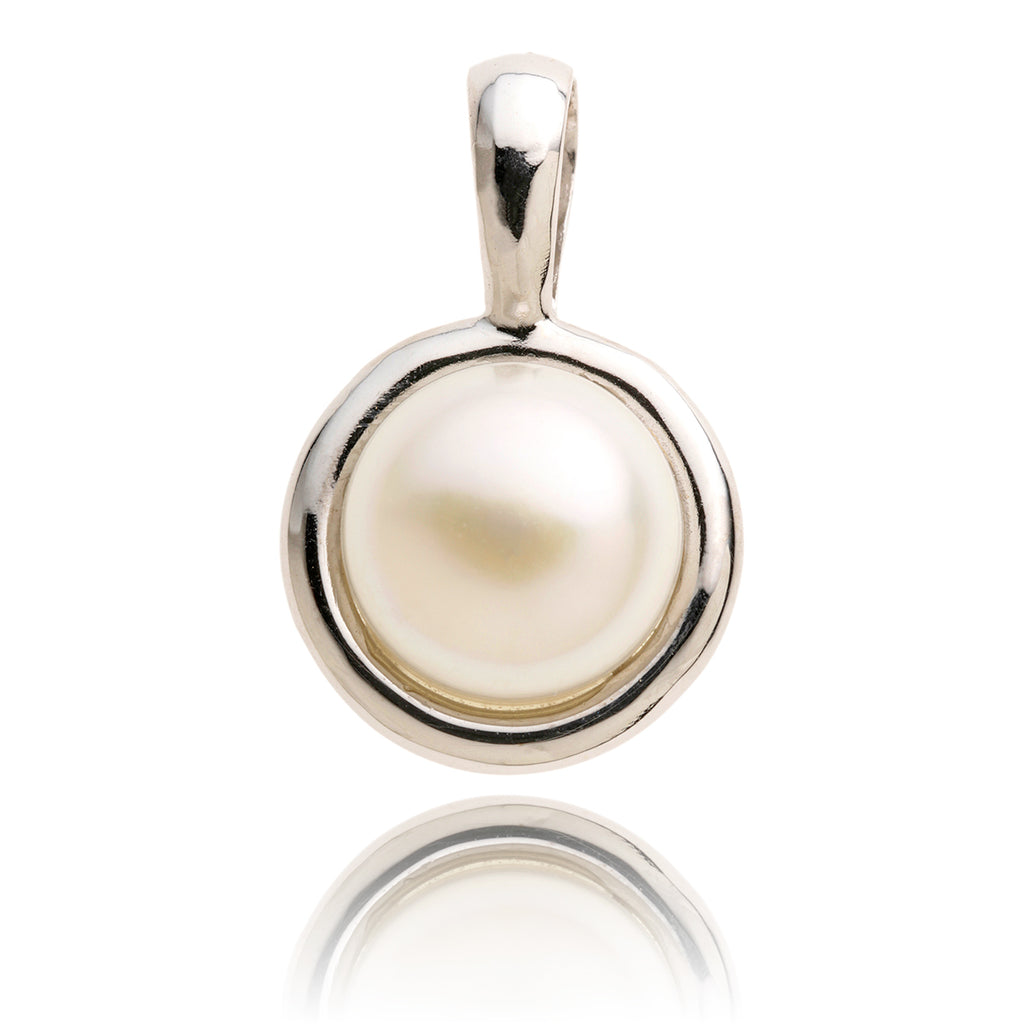 14kt White Gold Mabe Pearl Pendant Default Title