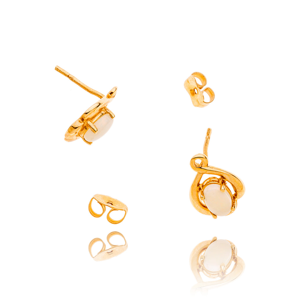 14kt Yellow Gold Opal Earrings Default Title