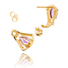 14kt Yellow Gold Amethyst & Diamond Earrings Default Title