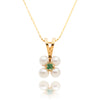 14kt Yellow Gold Pearl & Emerald Cluster Pendant Default Title