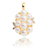10K Yellow Gold Pearl Cluster with Diamonds accents Pendant Default Title
