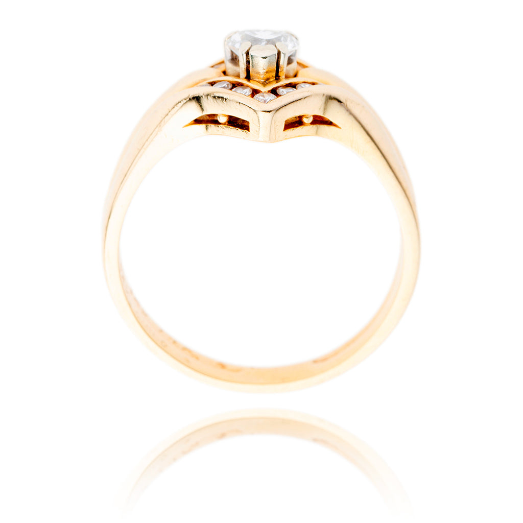 14K Yellow Gold .31Ct Diamond Ring White Fit Bnd Default Title