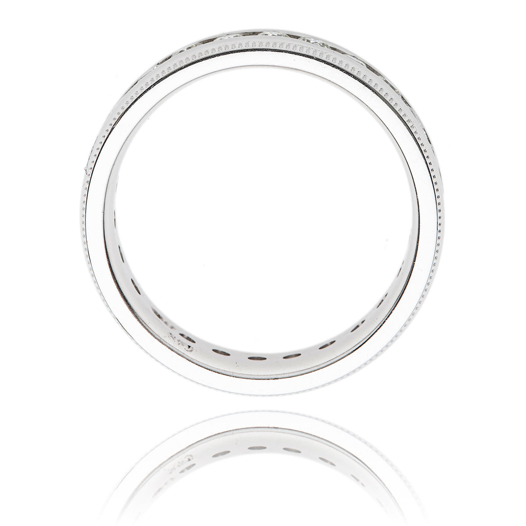 Unisex Custom Made 10K White Gold Channel-Set Eternity Style Band Default Title