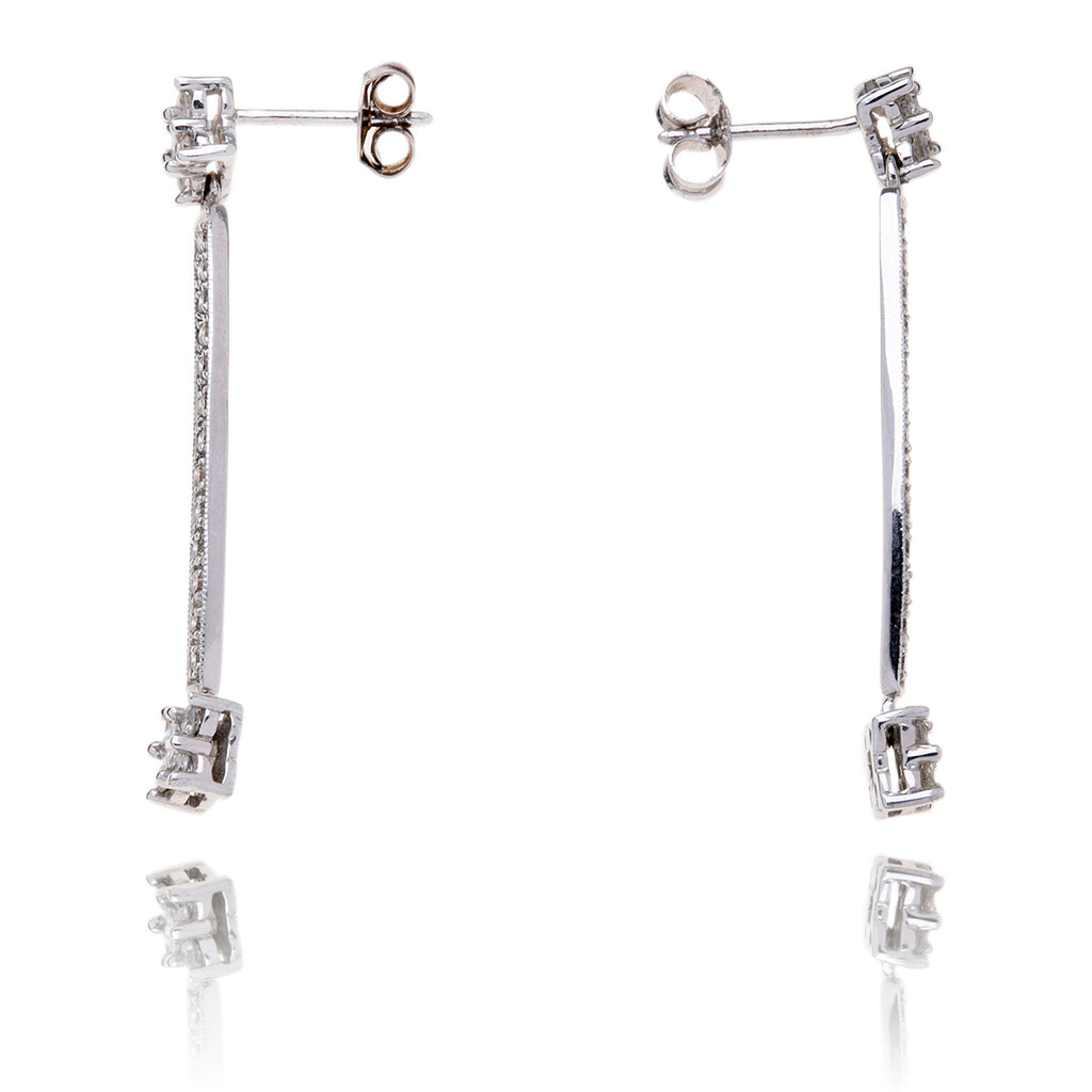 14kt White .57ctw Curve Diamond Drop Earrings Default Title