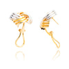 14kt Yellow & White Gold Two-Tone Knot Earrings With Omega Backs Default Title