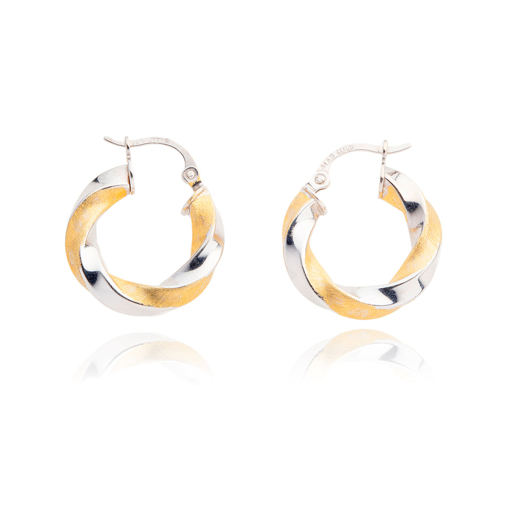 14kt Two-Tone Twisted Hoops Default Title