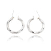18kt White Gold Twisted Hoops Default Title