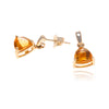 14kt Yellow Gold Trilliant Cut Citrine & Diamond Earrings Default Title