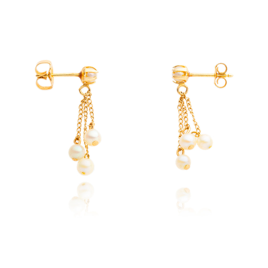 14kt Yellow Gold Pearl Drop Earrings Default Title