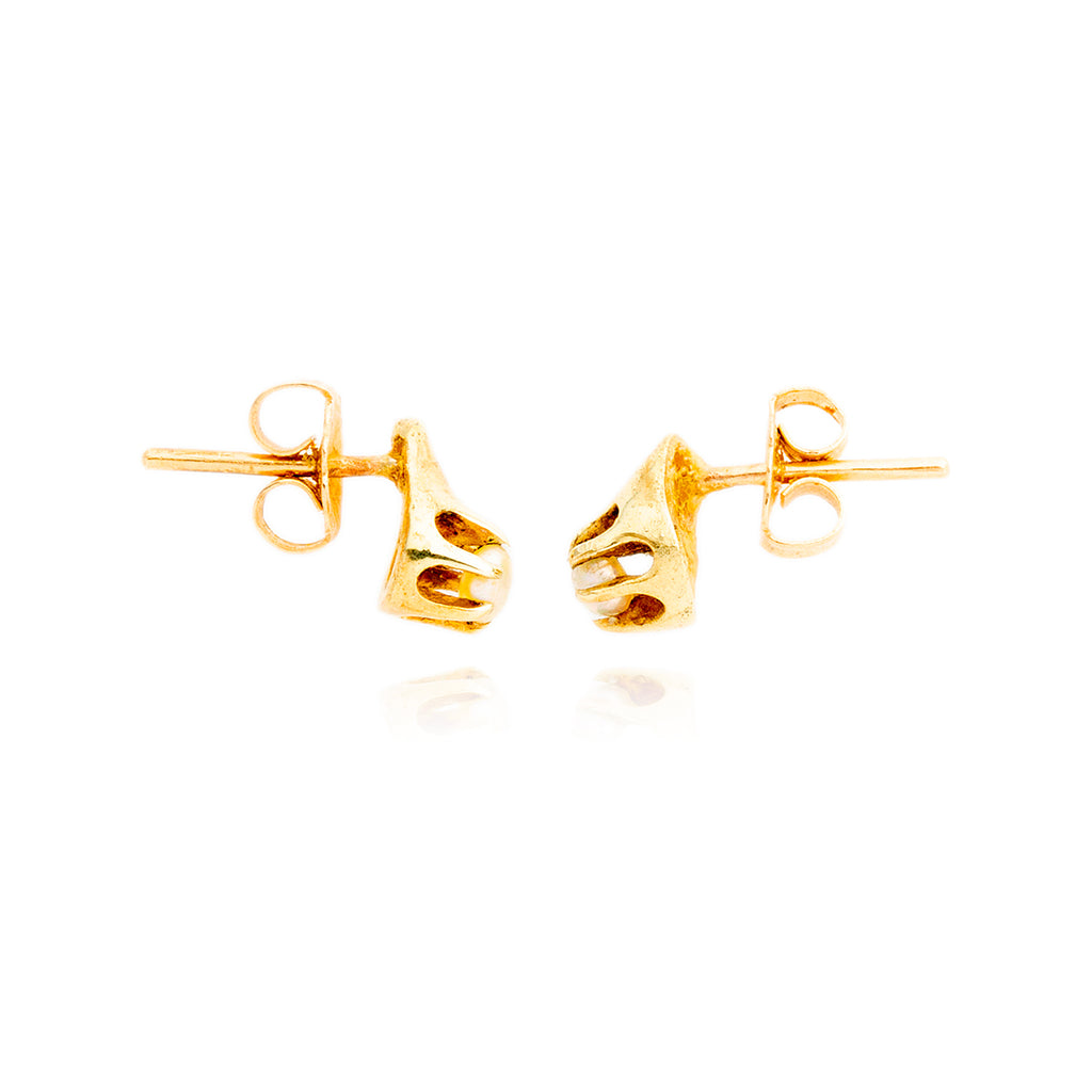 10kt Yellow Gold Pearl Studs Default Title