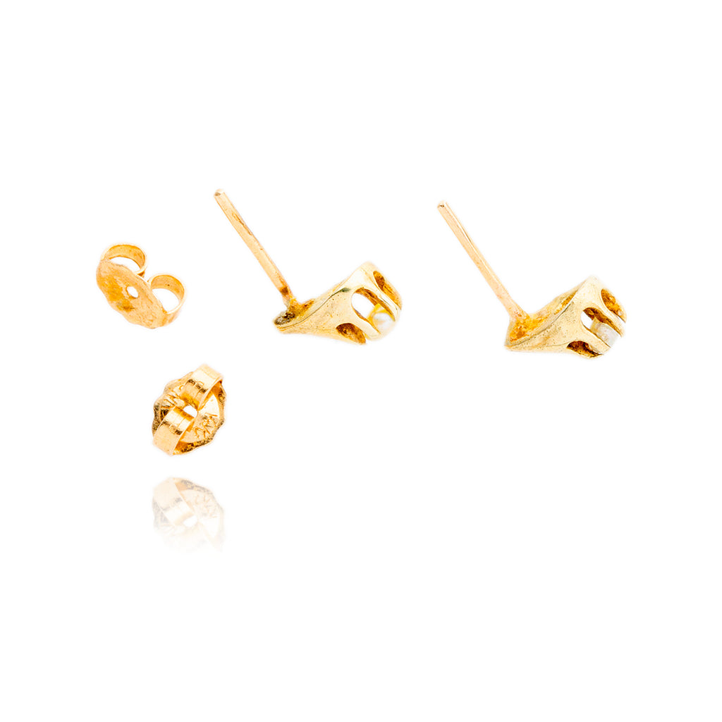 10kt Yellow Gold Pearl Studs Default Title