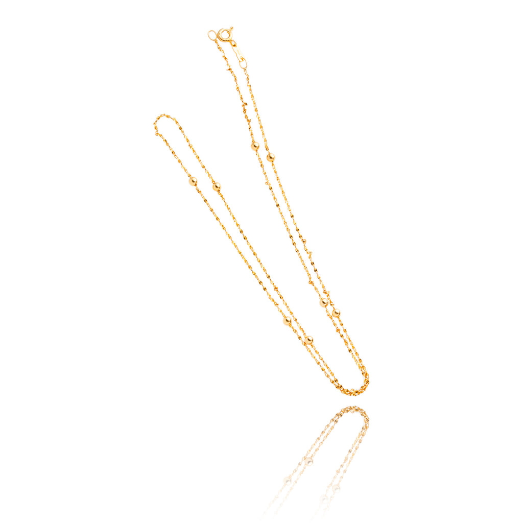 14kt Yellow Gold 21" station ball chain Default Title