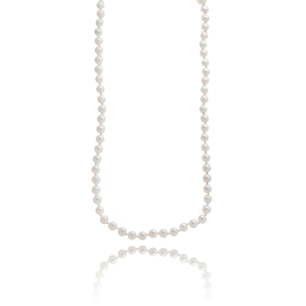 10K White Gold 17" Pearl Strand Necklace Default Title