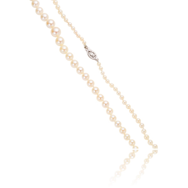 49cm Graduated Pearl Strand With 14kt White Gold Clasp Default Title