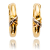 18kt Yellow & White Gold  'X' Hoop Earrings Default Title