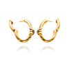 18kt Yellow & White Gold  'X' Hoop Earrings Default Title