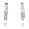14Kt White Gold Channel And 2-Row Bead Set Diamond Earrings Default Title