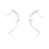 14Kt White Gold Channel And 2-Row Bead Set Diamond Earrings Default Title