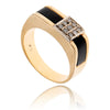 Gentleman'S 14Kt Yellow And White Gold Black Onyx And Diamond Ring Default Title