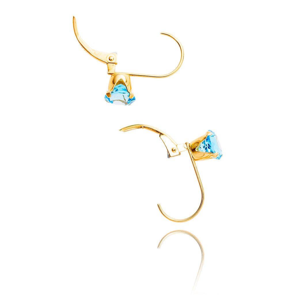 14kt Yellow Gold Blue Topaz Earrings Default Title
