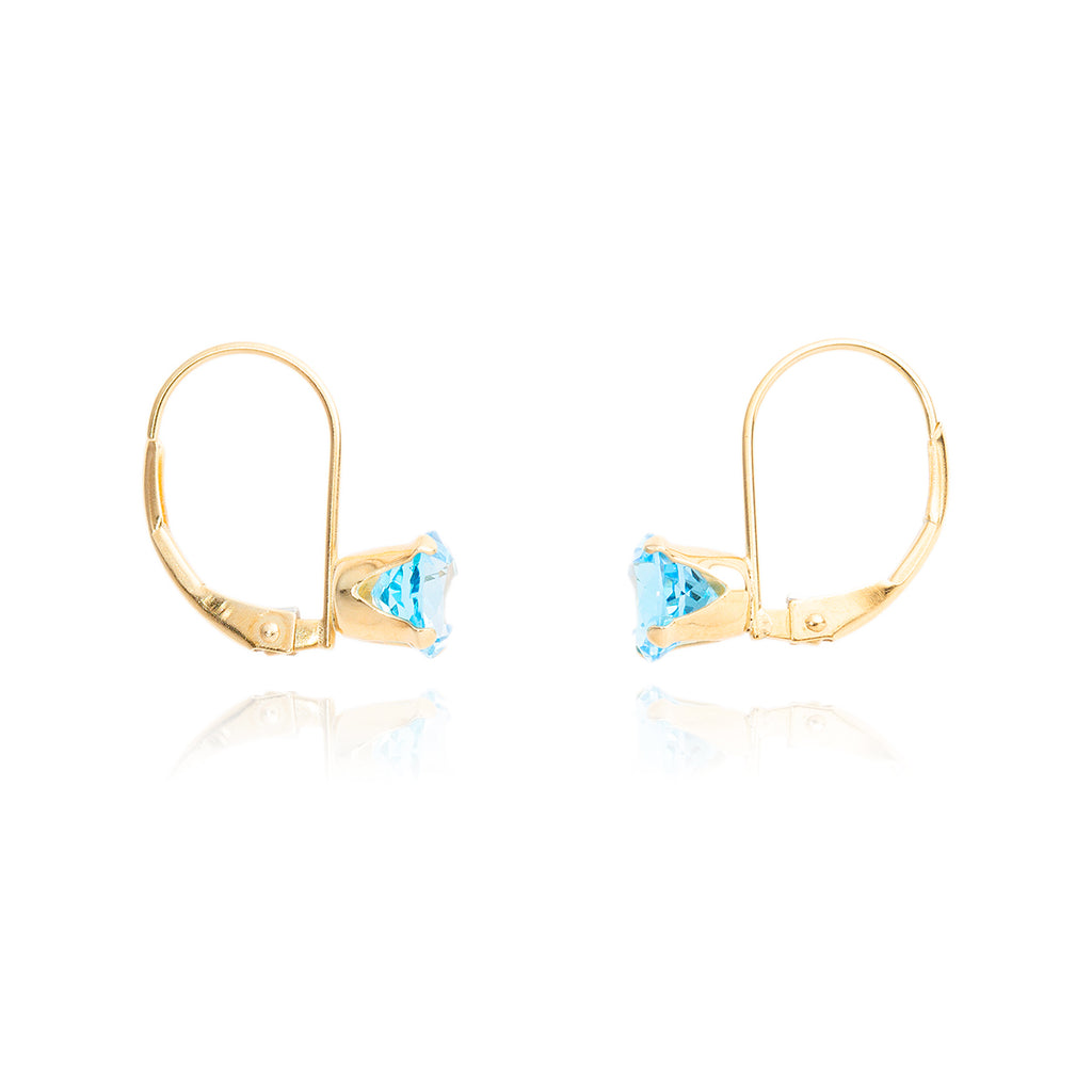 14kt Yellow Gold Blue Topaz Earrings Default Title