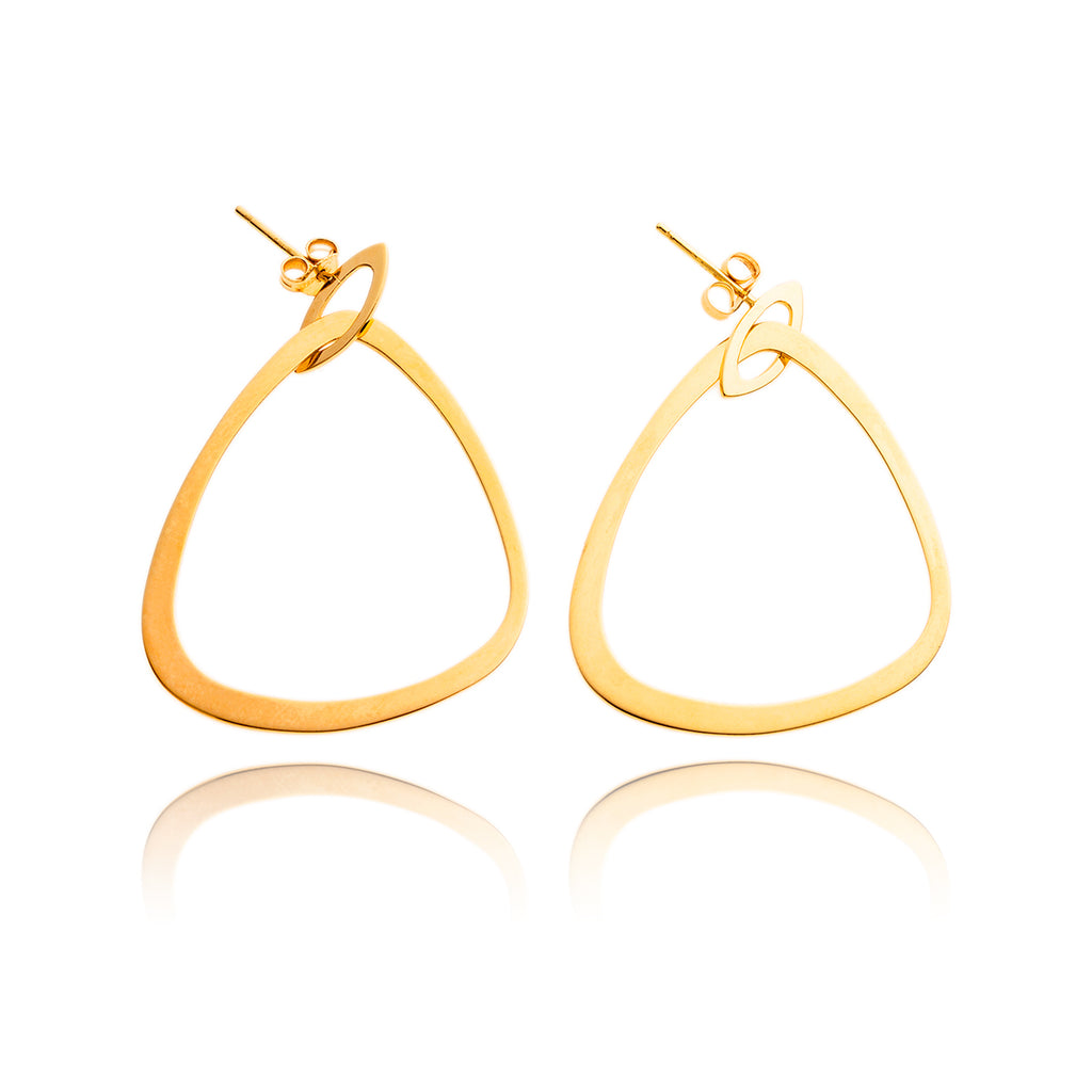 Birks 18kt Yellow Gold Abstract Open Circle Drop Style Earrings Default Title