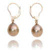 Baroque Black Pearl Drop Earrings With 18K White Gold Leverbacks Default Title