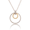 14Kt White And Yellow Gold Removable Double Open Circle Design Diamond Pendant Default Title
