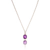 18Kt White Gold 4.20Ct Oval Shaped Amethyst And Diamond Pendant With 10Kt Chain Default Title