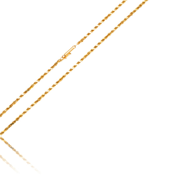 14KT Yellow Gold 30" Diamond Cut Rope Chain Default Title