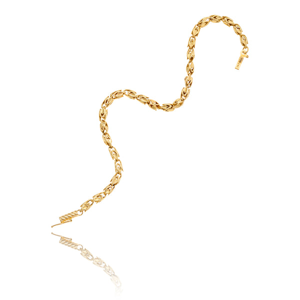 14KT Yellow Gold 7.5" Fancy Pierced 3-Dimensional Bracelet Default Title