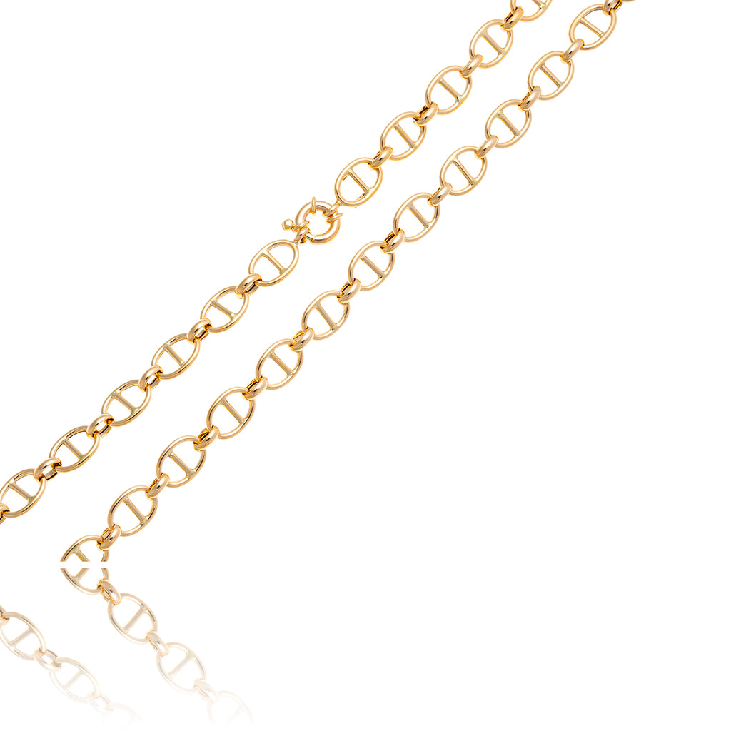 14KT Yellow Gold 18" Large Marine Link Chain Default Title