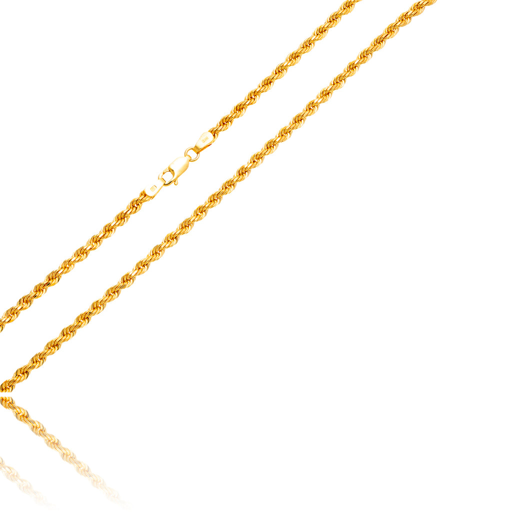 10KT Yellow Gold 22" Diamond Cut Rope Chain Default Title