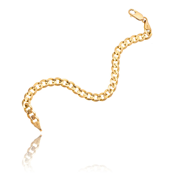 14KT Yellow Gold 7.25" Curb Link Bracelet Default Title