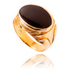 Unisex 10KT Yellow Gold Oval Shaped Onyx Ring Default Title